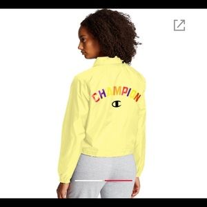 NWOT Neon Yellow Cropped Windbreaker